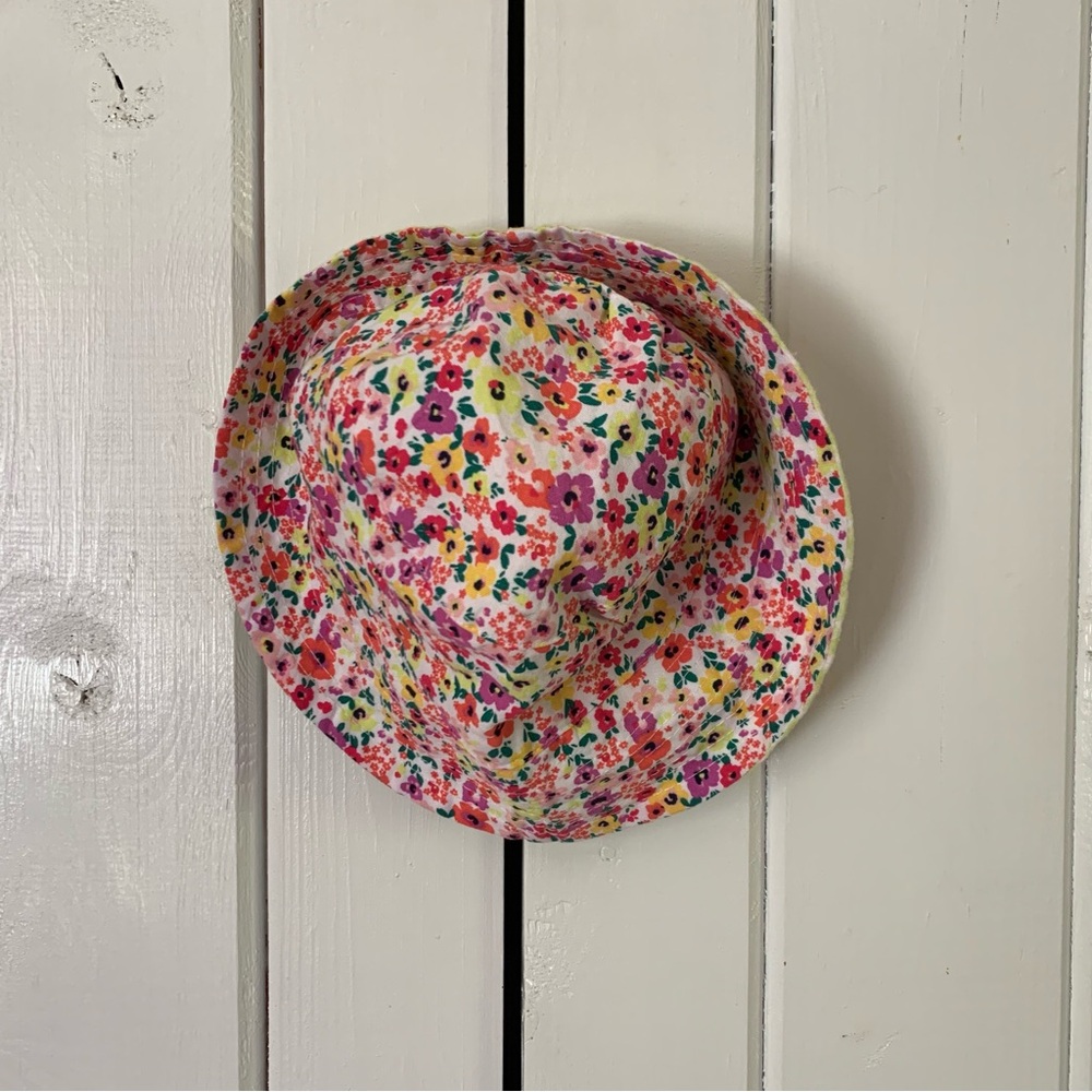 Girl's Sun Hat Floppy Hat Floral Reversible Gingham Beach Pool Outdoors